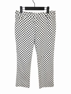 NEW YORK & COMPANY Polka Dot Straight Leg Pants Black White Size 2